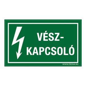 Vész-kapcsoló Öntapadós matrica 160x100 mm