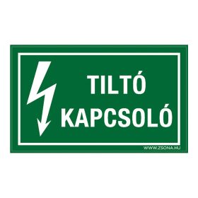 Tiltó kapcsoló Öntapadós matrica 160x100 mm