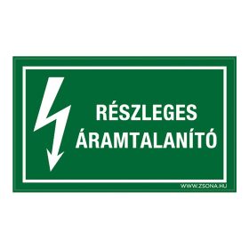 Részleges áramtalanító Öntapadós matrica 160x100 mm
