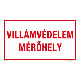 Villámvédelem mérőhely Öntapadós matrica 160x100 mm