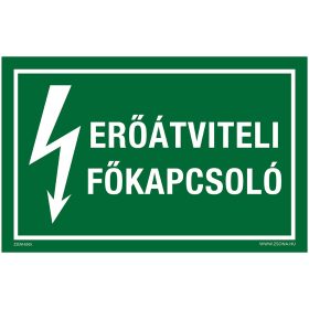 Erőátviteli főkapcsoló Öntapadós matrica 160x100 mm