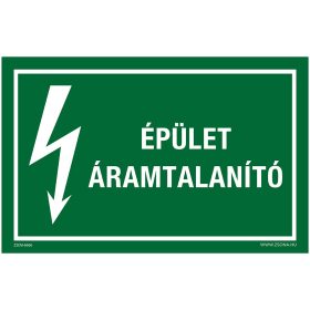 Épület áramtalanító Öntapadós matrica 160x100 mm