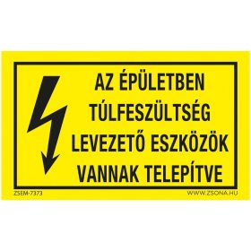   Az épületben túlfeszültség levezető Öntapadós matrica 160x100 mm