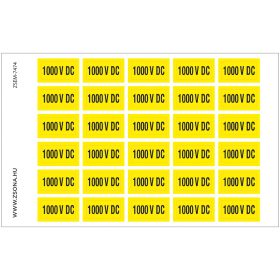 1000V DC Öntapadós matrica 160x100 mm