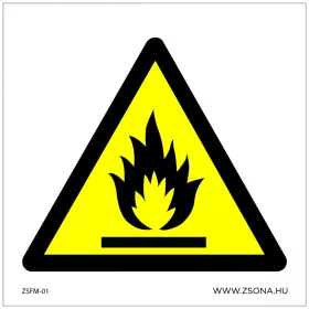 Gyúlékony anyag Öntapadós matrica 100x100 mm