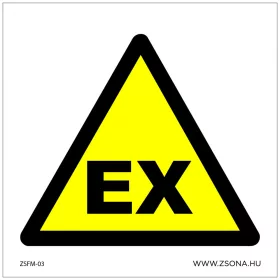 Robbanásveszélyes légkör! Öntapadós matrica 100x100 mm