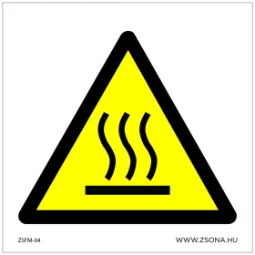 Forró tárgy vagy felület Öntapadós matrica 100x100 mm