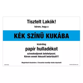   Szelektív hulladékgyűjtő papír Öntapadós matrica 160x100 mm