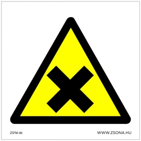   Ártalmas vagy ingerlő anyag! Öntapadós matrica 100x100 mm