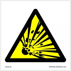 Robbanásveszélyes anyag! Öntapadós matrica 100x100 mm