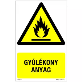 Gyúlékony anyag Öntapadós matrica 160x100 mm