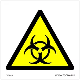 Biológiai veszély! Öntapadós matrica 100x100 mm