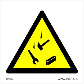 Leeső tárgyak Öntapadós matrica 100x100 mm