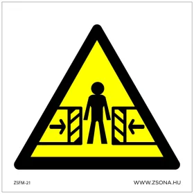 Elmozduló tárgyak! Öntapadós matrica 100x100 mm