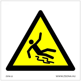 Elcsúszás veszélye! Öntapadós matrica 100x100 mm