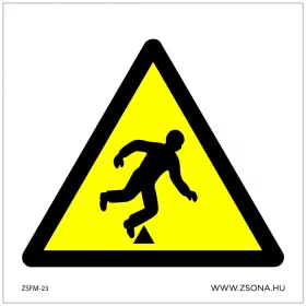 Botlás veszély! Öntapadós matrica 100x100 mm