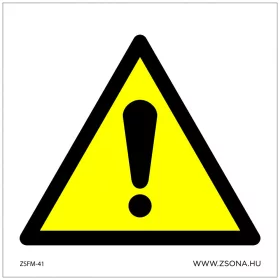 Általános veszély! Öntapadós matrica 100x100 mm