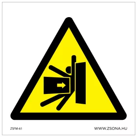 Vigyázz Mozgó alkatrészek Öntapadós matrica 100x100 mm