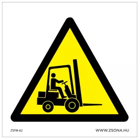 Targonca közlekedés Műanyag tábla  200x200 mm