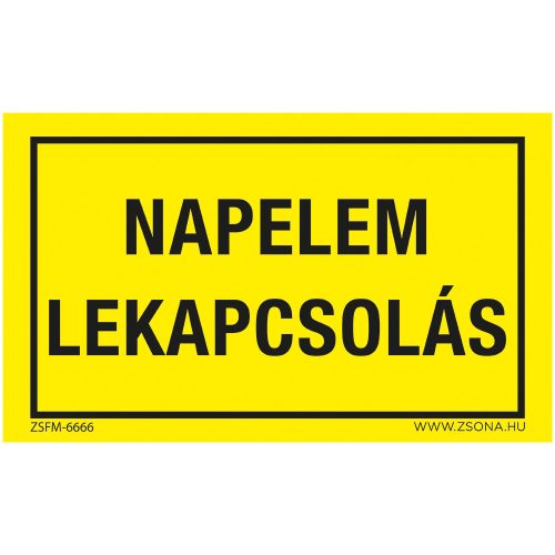 Napelem lekapcsolás Öntapadós matrica 160x100 mm