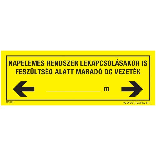 Napelemes rendszer lekapcsolásakor Öntapadós matrica 160x100 mm