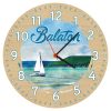 Fából készült falióra - Balaton 25 cm 