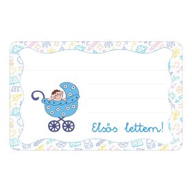   Samolepiaca brožúrková etiketa Kočík s nápisom škôlka