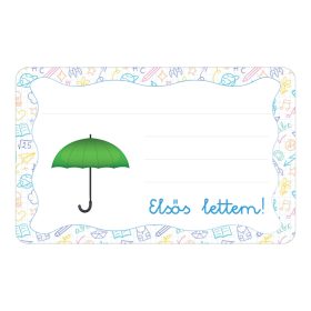   Samolepiaca brožúrková etiketa s nápisom Dáždniková škôlka