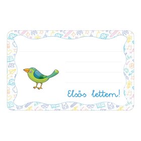   Samolepiaca brožúrová etiketa s nápisom Vtáčia škôlka