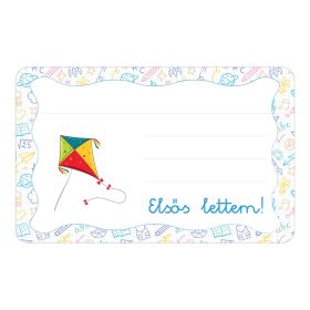   Samolepiaca brožúrková etiketa s nápisom Papierová dračia škôlka