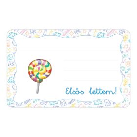   Samolepiaci štítok s brožúrkou s nápisom Lollipop škôlka