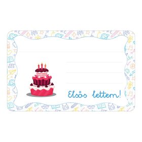 Samolepiaca brožúrková etiketa s nápisom Torta škôlka