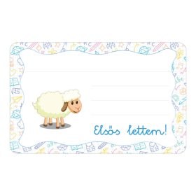   Samolepiaca brožúrková etiketa s nápisom Baránok do škôlky