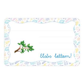   Samolepiaca brožúrková etiketa s nápisom Faag materská škola