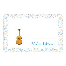   Samolepiaca brožúrová etiketa s nápisom Gitarová škôlka