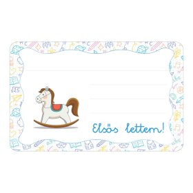   Samolepiaca brožúrková etiketa s nápisom Hojdačka škôlka