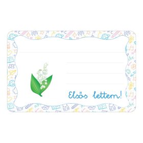   Samolepiaca brožúrková etiketa s nápisom MŠ Gyöngyvirág