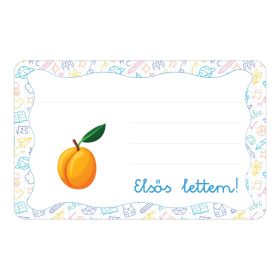 Samolepiaca brožúrková etiketa s nápisom Peach škôlka