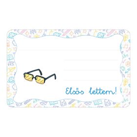   Samolepiaca brožúrková etiketa s nápisom Glasses Kindergarten