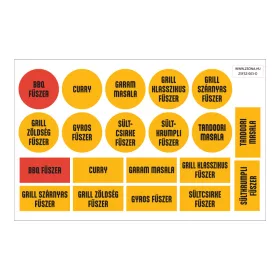 Öntapadós színes fűszer cimke csomag D