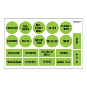 Öntapadós színes fűszer cimke csomag G