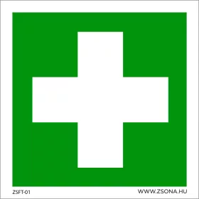 Elsősegélyhely Öntapadós matrica 100x100 mm