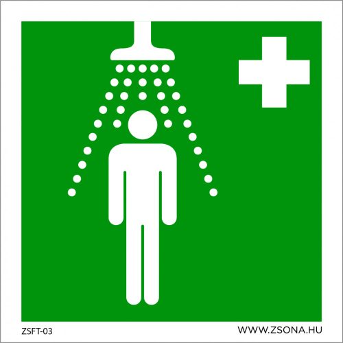 Biztonsági zuhany Műanyag tábla 100x100 mm