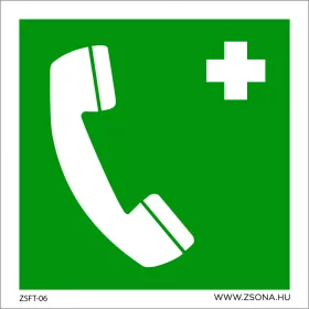 Vésztelefon Öntapadós matrica 100x100 mm