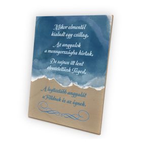   Dekorációs fa tábla 15x20 cm - Mikor elmentél kialudt egy csillag