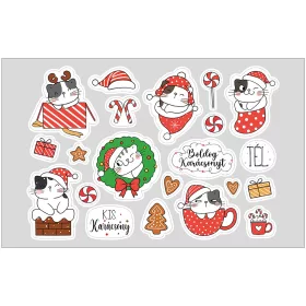 Öntapadós karácsonyi-cica matrica csomag