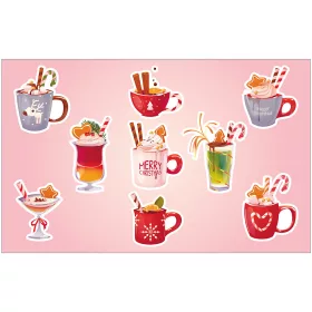 Öntapadós karácsonyi-italok matrica csomag