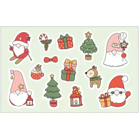 Öntapadós karácsonyi-törpék matrica csomag