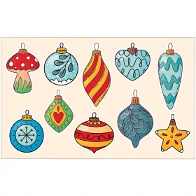 Öntapadós karácsonyi-karácsonyfa díszek matrica csomag