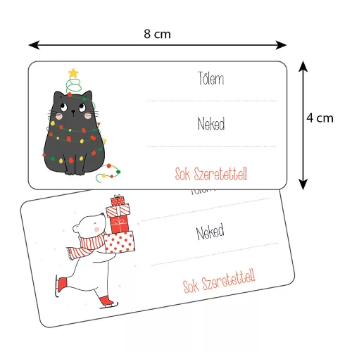 Karácsonyi ajándékkísérő matrica